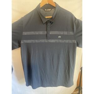 Travis Mathew Long Sleeve -3 Button Down Polo Golf- Shirt- Black- Size XL